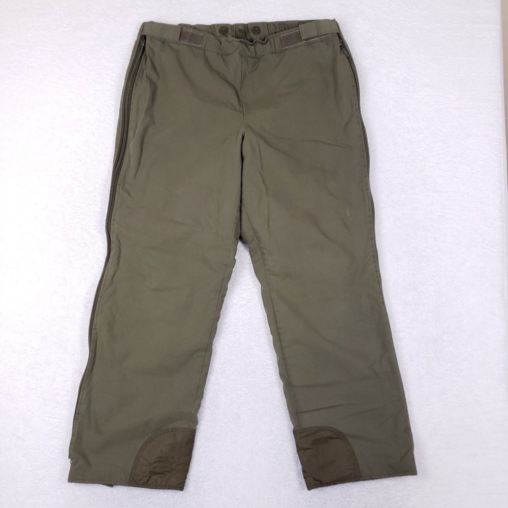 VTG 1986 German Army Bundeswehr Field Pants Gr 6 Olive Fleece Side Zip Gorpcore
